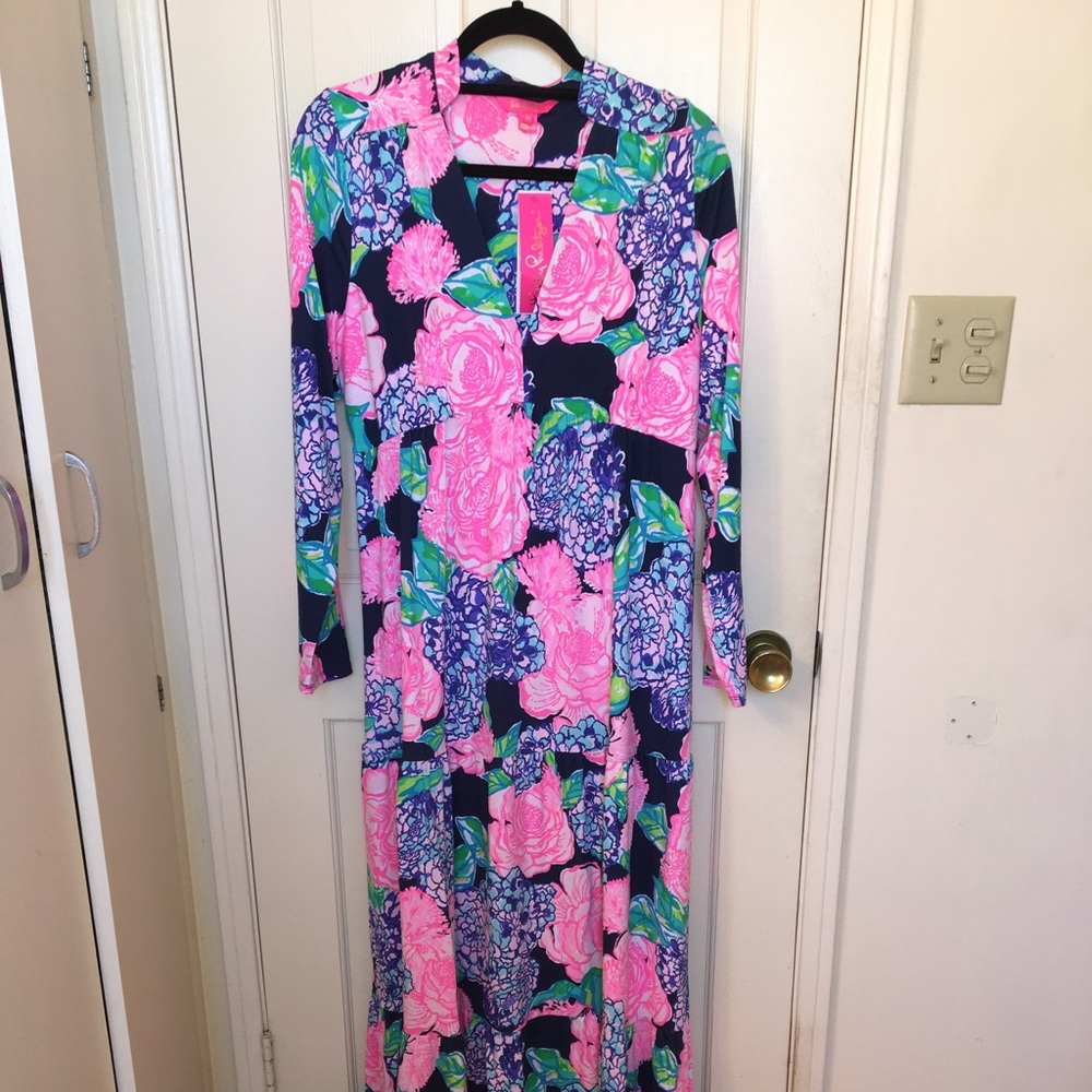Lilly Pulitzer Maxi Dress Hey Hey Bouquet - Picture 2 of 3